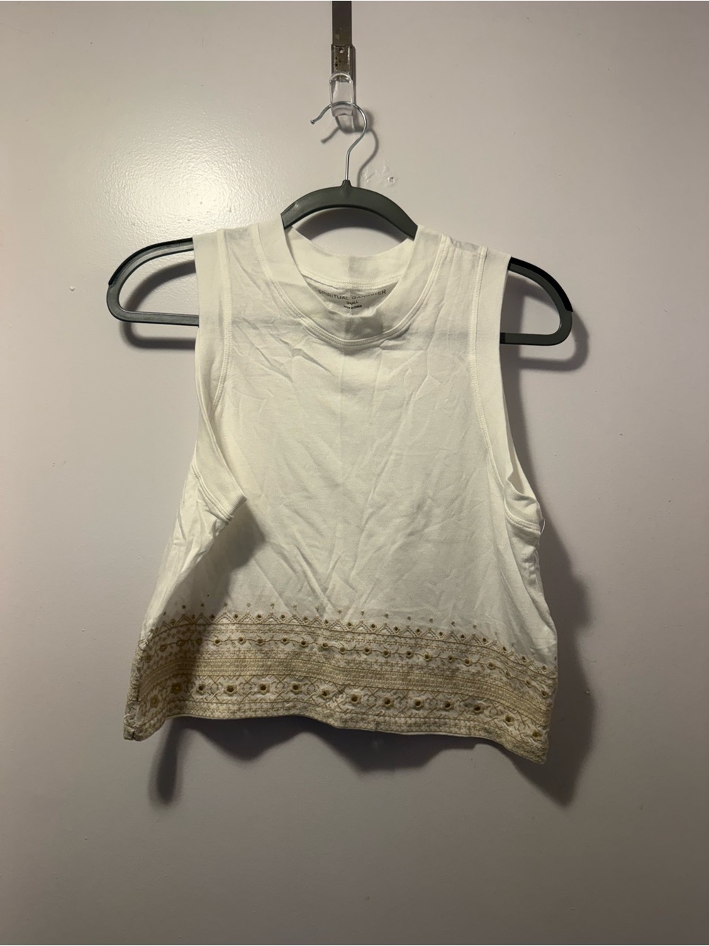 Spiritual gangster embroidered crop top